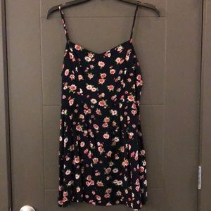 Blue floral print dress